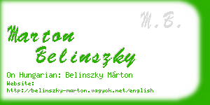 marton belinszky business card